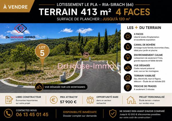 Terrain à vendre de 413 m²