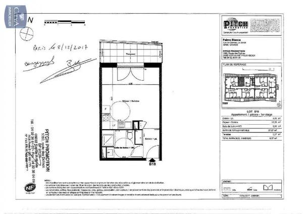 Appartement à louer 1 pièce 27.87m²