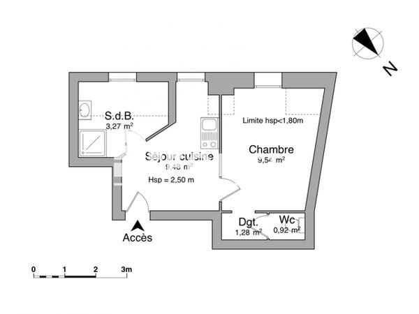 Location Appartement 2 pièces 23.49 m² - 24 RUE PLANTIN Tours 37000
