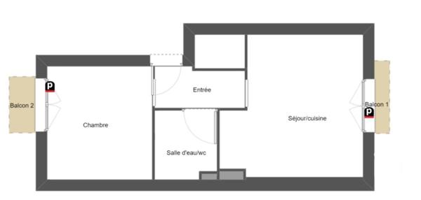 Appartement 2 pièces de 27 m² à Hendaye (64700)