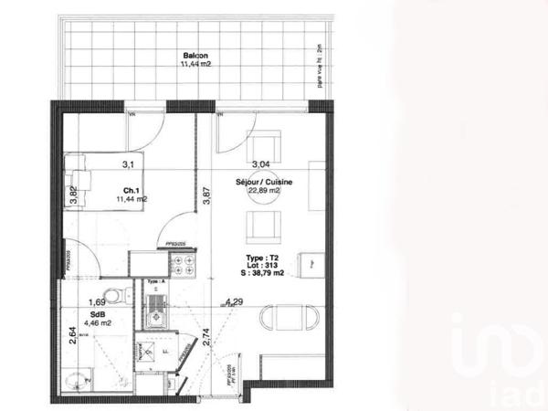 Appartement à vendre 2 pièces 39 m² Craponne