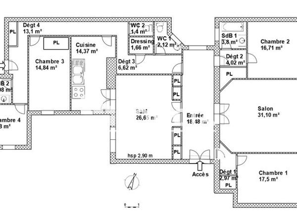 Location Appartement 5 pièces 187.12 m² - 4 SQUARE DU ROULE Paris 75008