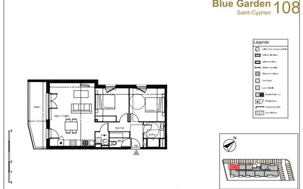 Appartement à vendre    2 pièces • 63,40 m2 Saint-Cyprien