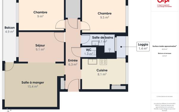 Appartement à vendre    3 pièces • 64,36 m2 Barberaz