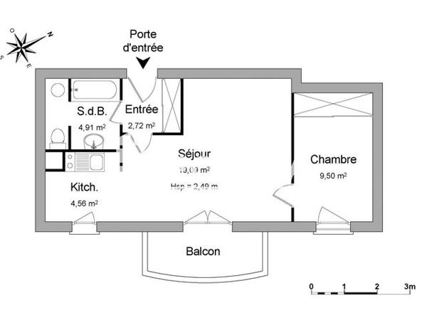 Location Appartement 2 pièces 40.78 m² - RESIDENCE TAILLY Dijon 21000
