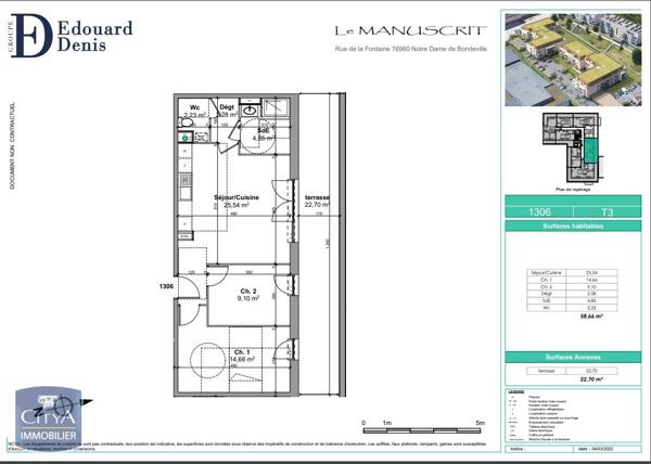 Appartement à louer 3 pièces 58.66m²