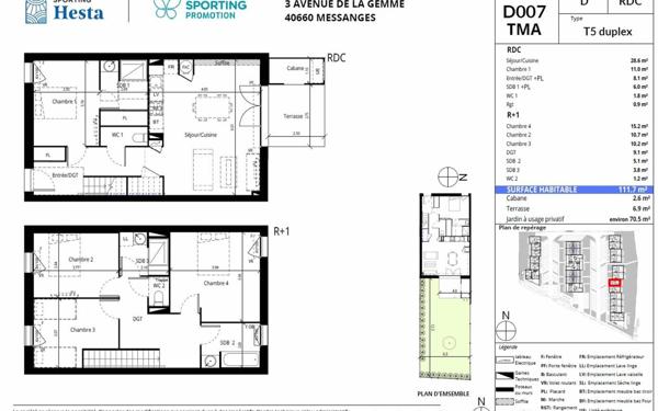 Maison à vendre    5 pièces • 111,70 m2 Messanges
