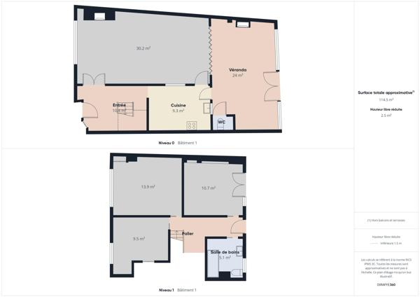 Maison de ville, trois chambres avec jardin et dépendance – Centre de Guîtres