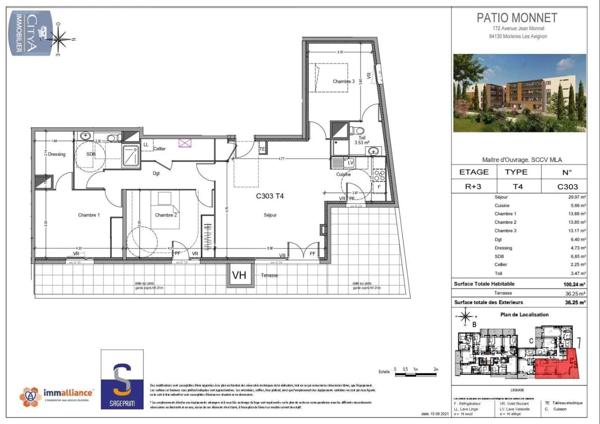 Appartement à louer 4 pièces 100.24m²