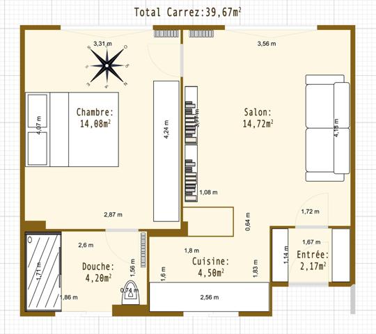 75017 - PRONY/ PIERRE DEMOURS - EXCLUSIVITÉ - CHARMANT 2 PIECES  - 40M2 - PLAINE MONCEAU - MARCHE PONCELET 7 MIN.