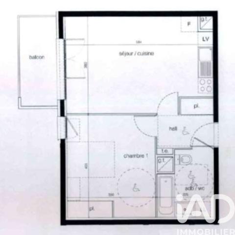 Appartement à vendre 2 pièces 42,14 m² L'Isle-d'Abeau