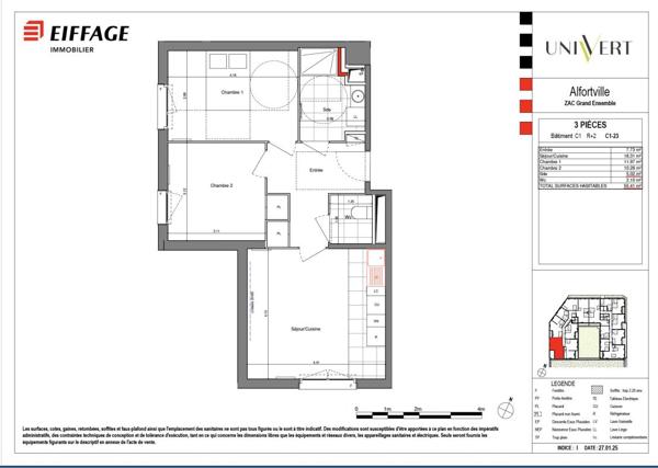 Location Appartement 3 pièces 55.41 m² - Alfortville 94140