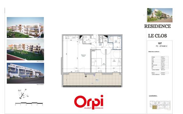 Appartement à vendre    3 pièces • 68,43 m2 Longlaville