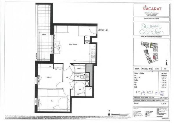 Appartement 3 pièces - 44120 Vertou