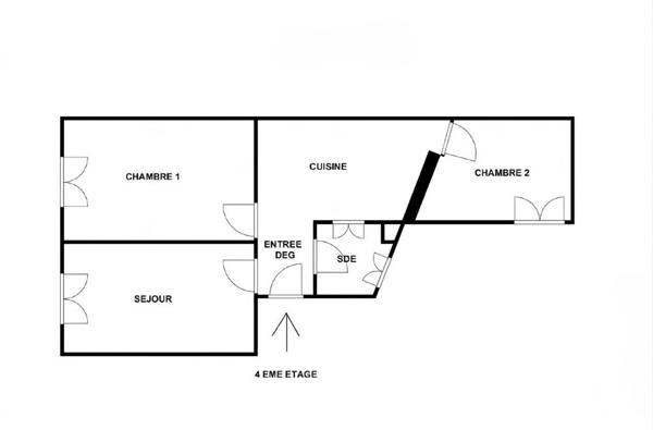 Appartement F3 à vendre  3 pièces - 50 m 2   PARIS  - 75013