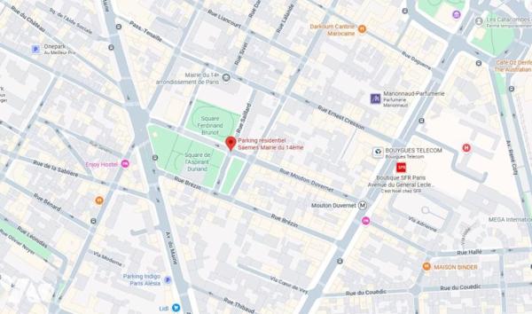 PARIS 14 / MAIRIE - 2 LARGES PLACES DE PARKINGS MITOYENNES DANS PARKING NEUF