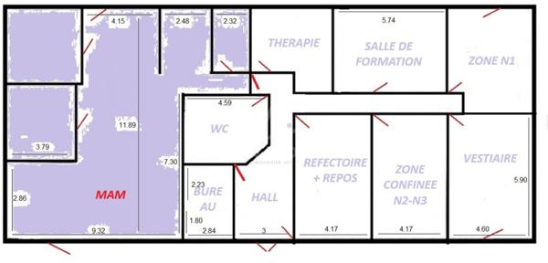 Bureaux Locaux de 330 m² de SH et de 9 pièces