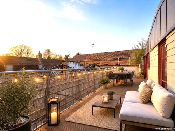 Lille proximité CHR , Appartement 3 pièces au dernier étage avec terrasse, garage et parking Lille