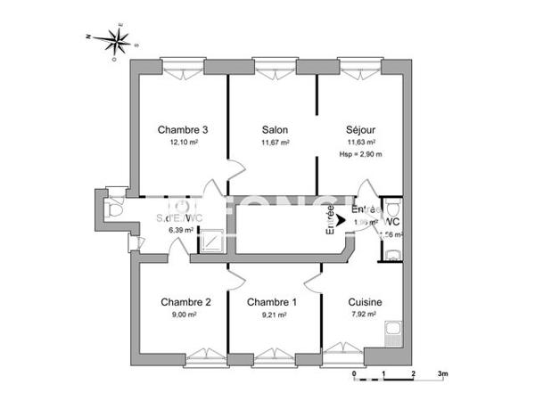 Location Appartement 4 pièces 71.44 m² - 5 RUE D'ALSACE Biarritz 64200