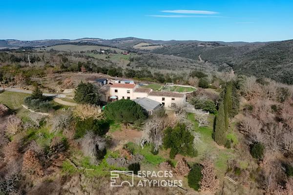 Domaine naturel de 42 ha clos avec ferme rénovée et gîte – Triangle Carcassonne, Limoux, Bram