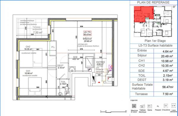 Appartement Vetraz Monthoux 3 pièce(s) 65.94 m2