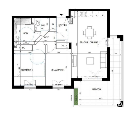 Appartement à vendre 3 pièces 64 m² Vallauris