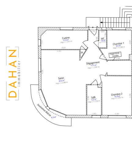 Les olives (13013) MARSEILLE 13013 - Les Olives - Appartement 3/4 pièces de 91m2 avec balcon, parking et garage.