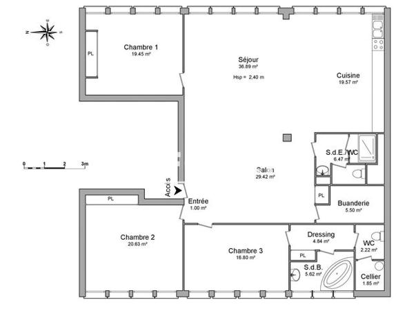 Location Appartement 4 pièces 170.3 m² - 34 BOULEVARD PIERRE PAUL RIQUET Toulouse 31000