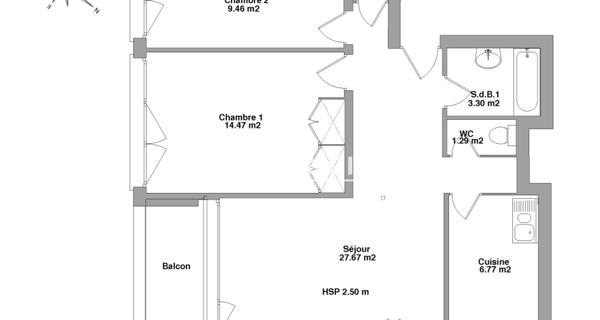 Location Appartement 3 pièces 62.96 m² - Ferney-voltaire 01210