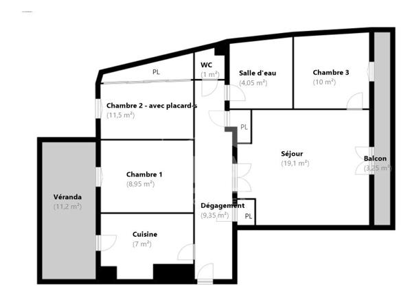 Appartement à vendre Marseille 4 pièces 70 m2 traversant loggia cave