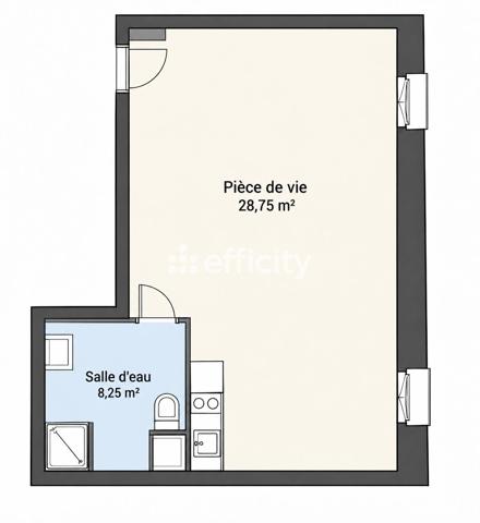 Appartement
         1 pièce
        - 37 m² Exclusivité 89 500 €*