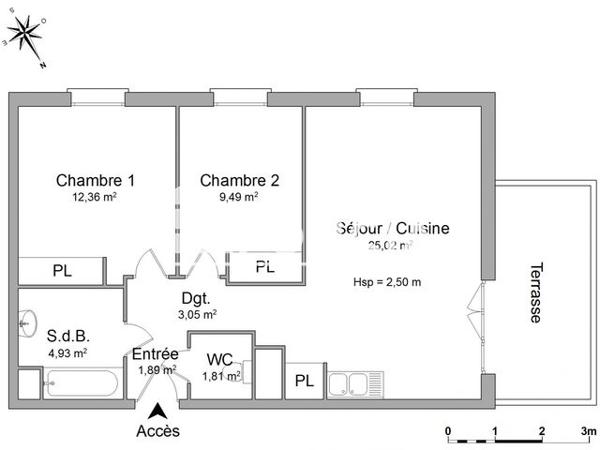Location Appartement 3 pièces 58.55 m² - 10 BIS IMPASSE DES SABLES Saint Alban 31140