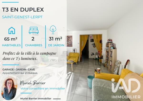 Appartement à vendre 3 pièces 65 m² Saint-Genest-Lerpt