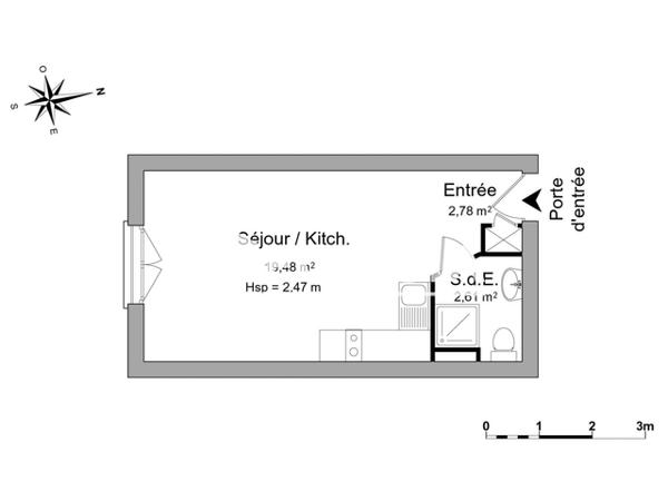 Location Studio 24.87 m² - 574 CHEMIN DE LA LANGE Sanary Sur Mer 83110
