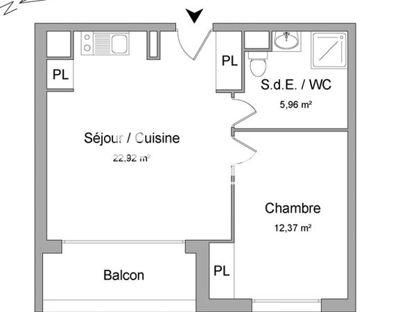 Location Appartement 2 pièces 41.25 m² - 335B RUE DU ROUVRAY Le Petit Couronne 76650