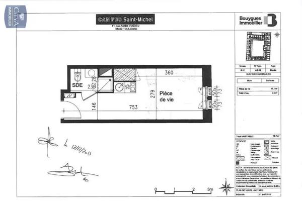 Appartement à louer 1 pièce 19.7m² Toulouse (31400)