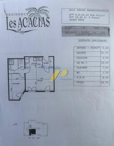 Appartement 2 pièces de 50 m² à Rezé