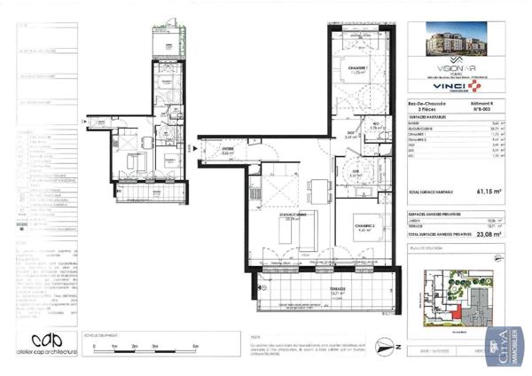 Appartement à louer 3 pièces 61.15m²