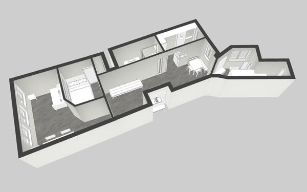 Appartement à louer    2 pièces • 60,05 m2 Paris 3