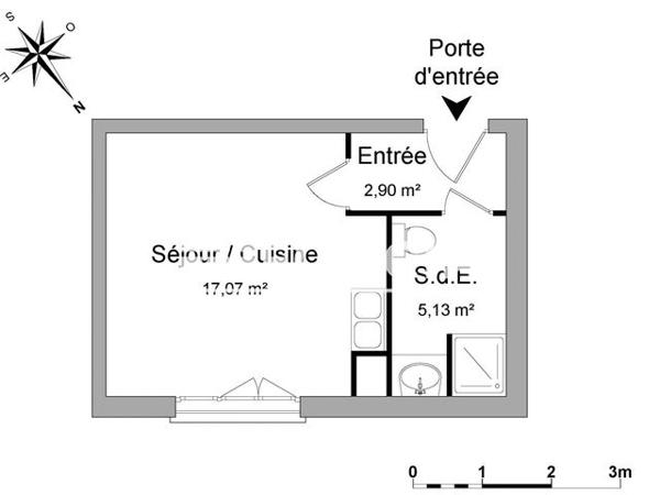 Location Studio 25.1 m² - 23/34 RUE CLAUDE NICOLAS LEDOUX Creteil 94000