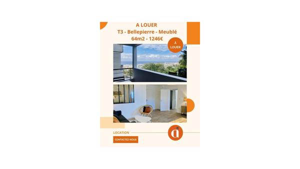 T3 3 pièces - 54m² Saint Denis (97400)