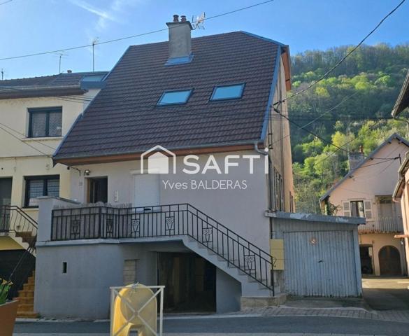 RDC surélevé avec terrasse, cave, jardin, parking