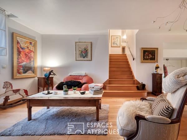 Le corps de ferme rénové avec jardin sans vis-à-vis