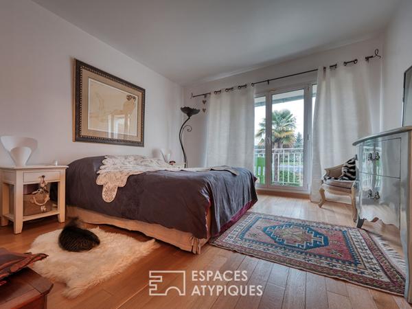 Le corps de ferme rénové avec jardin sans vis-à-vis