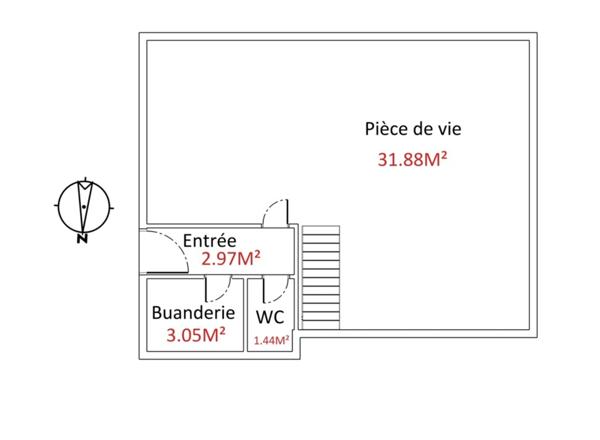 Maison à vendre 3 pièces GUILVINEC (29) en excellent état, au calme, beau jardin avec extension possible