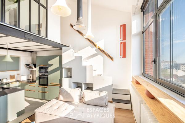 Duplex au dernier étage d’une ancienne imprimerie