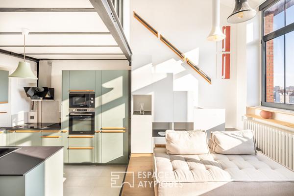 Duplex au dernier étage d’une ancienne imprimerie