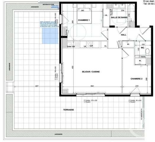 Appartement F3 à vendre  3 pièces - 63 m2 ANTIBES - 06