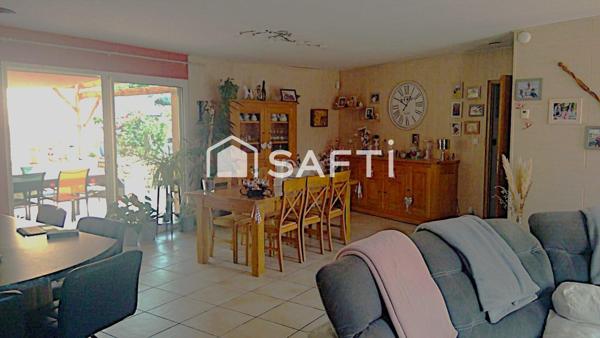 Belle maison de 115 m2 sur terrain de 1600 m2 ; toute équipée et prete à vivre