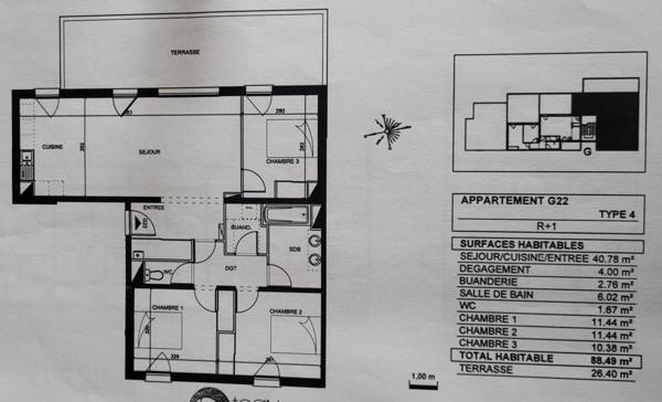 Appartement Colomiers 4 pièce(s) 89 m2